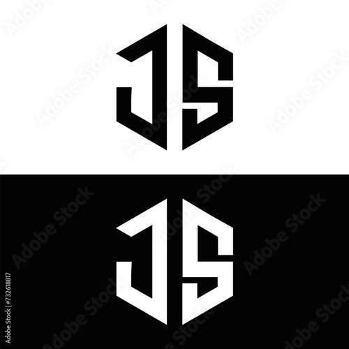 JS logo. JS set , J S design. White JS letter. JS, J S letter logo design. Initial letter JS letter logo set, linked circle uppercase monogram logo. J S letter logo vector design.	

