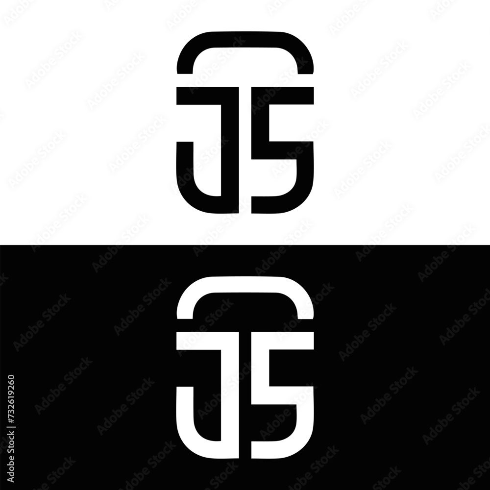 JS logo. JS set , J S design. White JS letter. JS, J S letter logo design. Initial letter JS letter logo set, linked circle uppercase monogram logo. J S letter logo vector design.	

