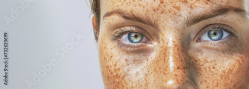 Melasma on the skin, pigmentation problems. The concept of skin care, for a design postcard, banner, flyer with a place to copy photo