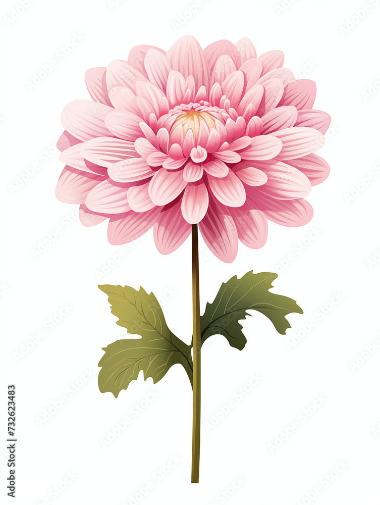 pink dahlia isolated on white