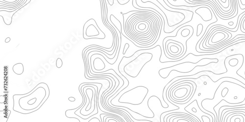 Topographic map background geographic line map with seamless ornament design. The black on white contours vector topography stylized height of the lines map.