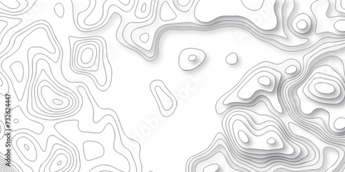 Topographic map background geographic line map with seamless ornament design. The black on white contours vector topography stylized height of the lines map.