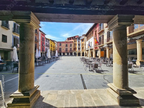 Graus main square in the province of Huesca, Aragon photo