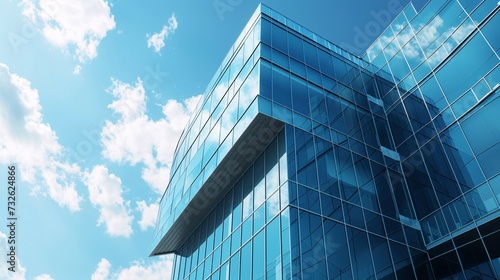 a low angle view of a glass building