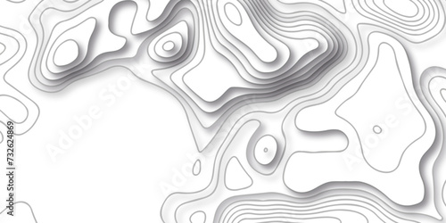 Topographic map background geographic line map with seamless ornament design. The black on white contours vector topography stylized height of the lines map.