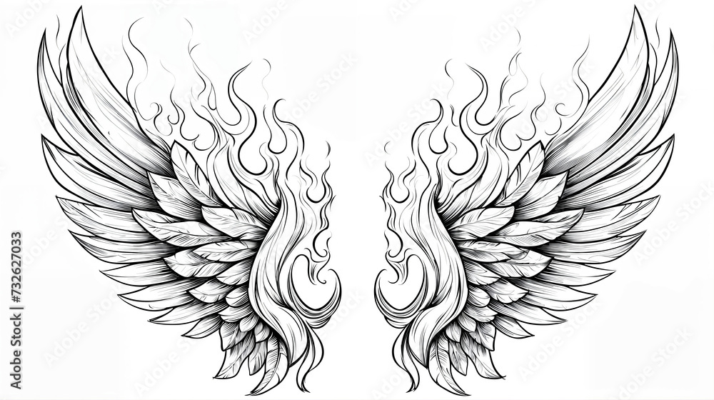 Angel wings on white background. Vector illustration Angel wings on white background. Vector illustration