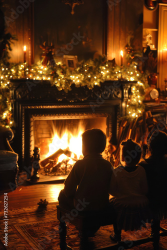 Cozy Christmas Night: A Warm Fireside Celebration with Family and Traditions