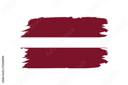 Vector Illustration with the Latvian National Flag 