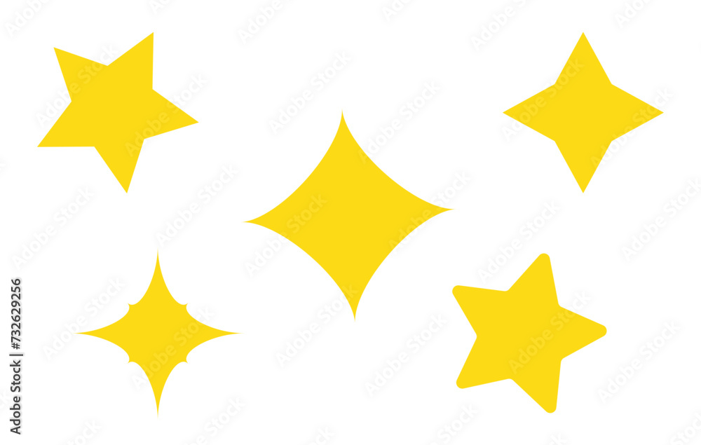 Yellow stars, vector illustration, star shape isolated on white background. Eps file 228. Yellow stars, vector illustration, star shape isolated on white background. Eps file 228.