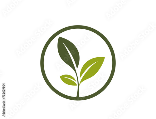 eco friendly icon. sprout in a circle. organic and bio symbol. vector image in flat design