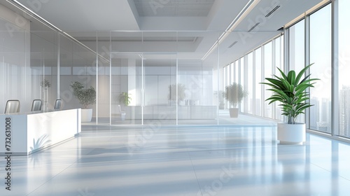 Blurred background of a light modern office