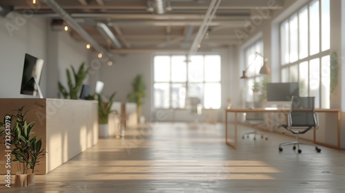 Blurred background of a light modern office © Media Srock