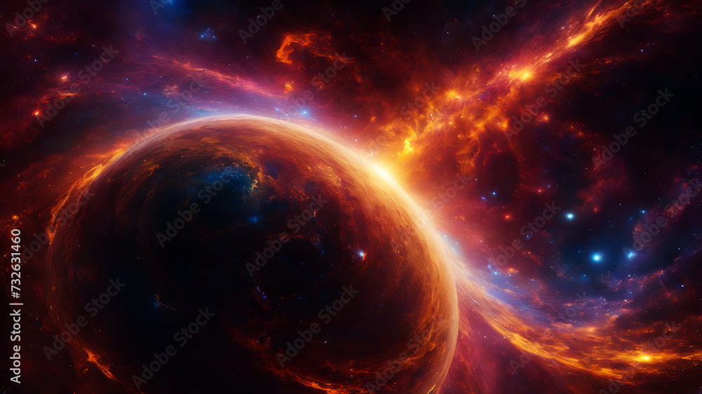 Obraz premium Create an abstract background inspired by the cosmic beauty of the universe, featuring ethereal swirls and gradients reminiscent of galaxies and nebulae bright ligtning, kodak 400, cinematic, ultra