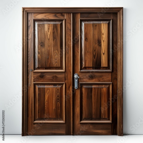 Wooden Doors on White Wall