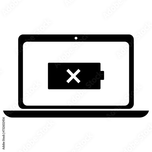 Laptop Battery Charging Filled Icon | Error Symbol in laptop Charging | laptop Charging