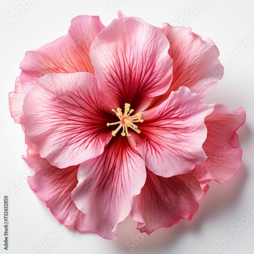 Pink Flower on White Background