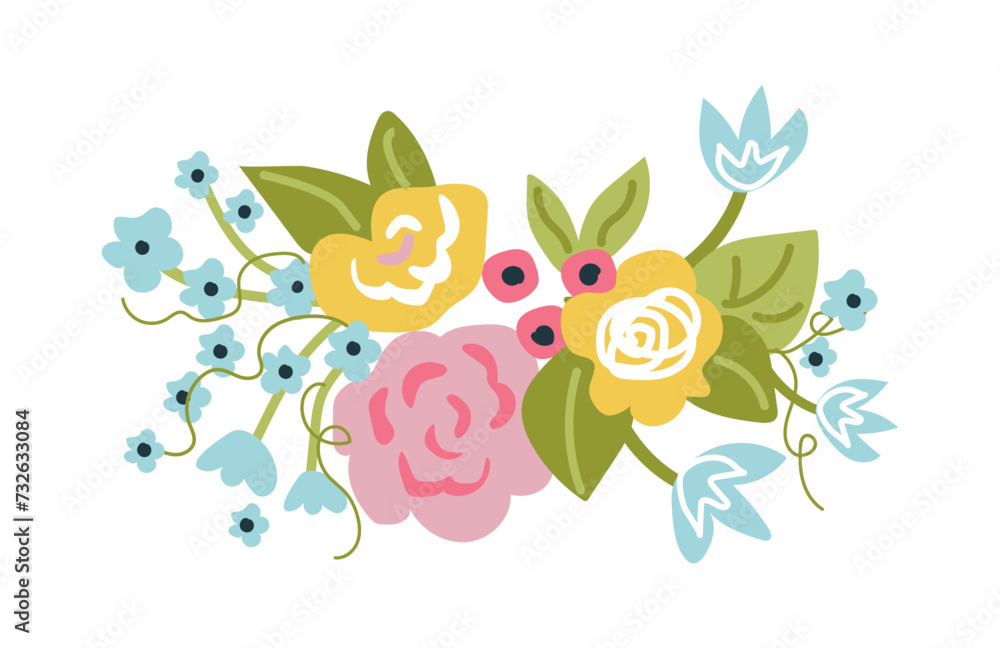 Spring flowers isolated on a white background Spring flowers isolated on a white background