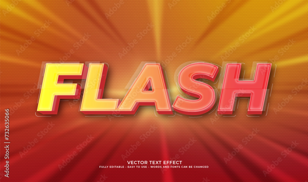 Vector text flash with 3d style effect Vector text flash with 3d style effect