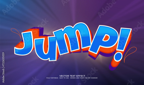 Vector text jump with 3d style effect