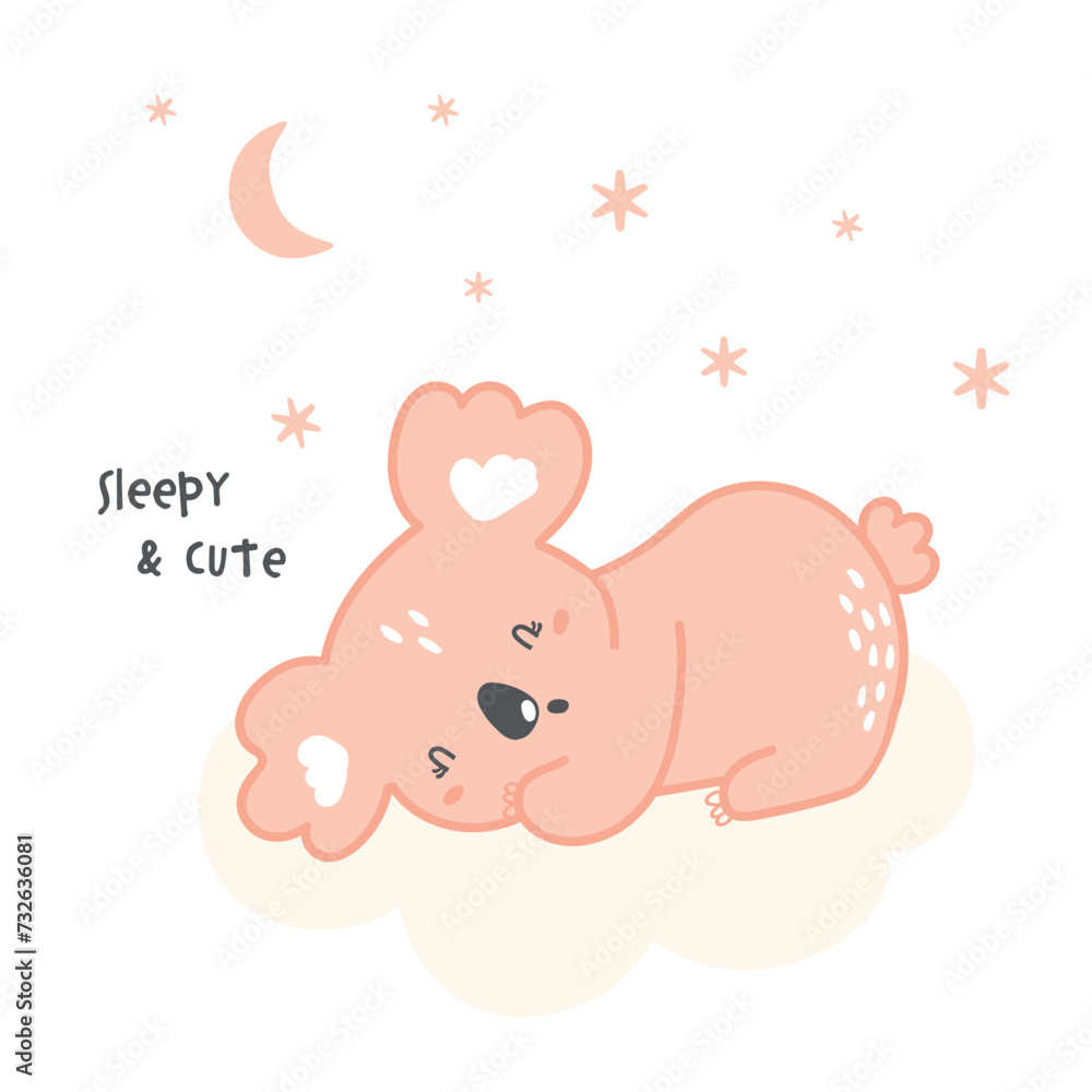 cute sleeping baby koala vector cute sleeping baby koala vector