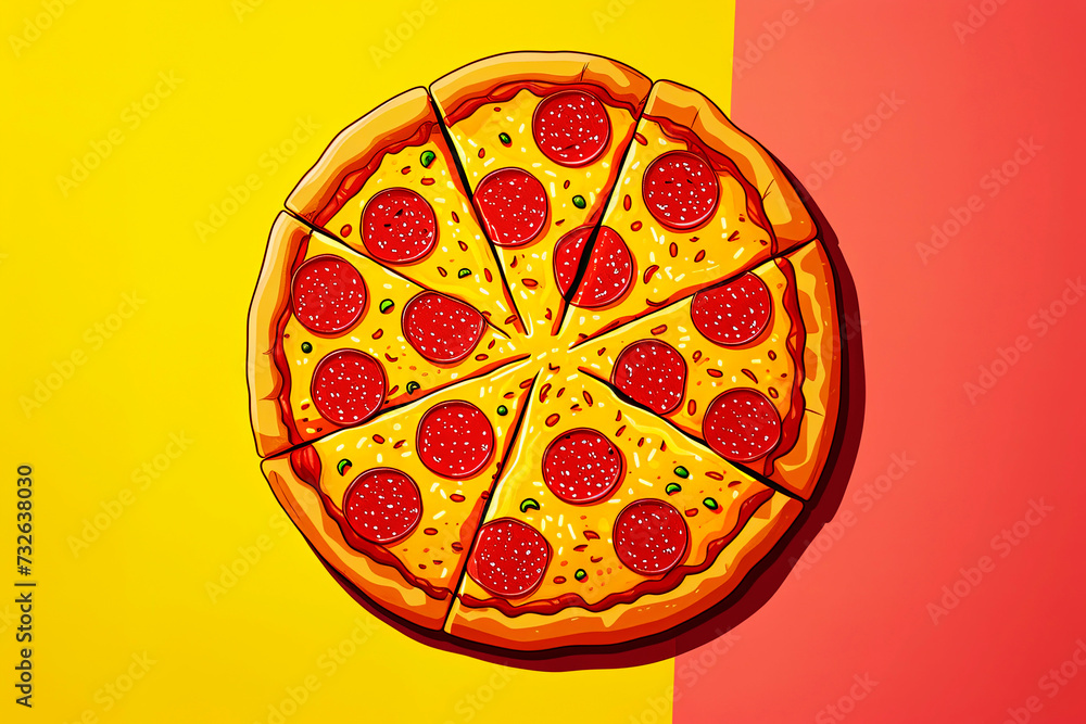 Generative AI illustration of pizza backgrounds with copy space