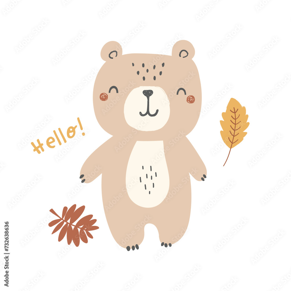 cute baby bear, forest animal cute baby bear, forest animal