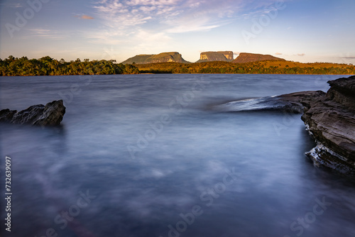 Long exposure of small Tepuis in Canaima National Park, Venezuela photo