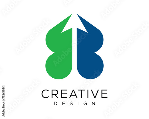 Vector arrow bb  logo design