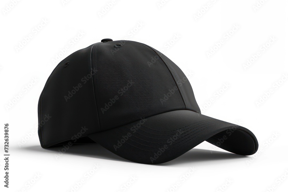 Black Six Panel Dad Cap Mockup On white Background Black Six Panel Dad Cap Mockup On white Background