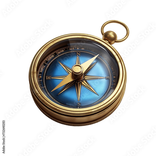 Compass 3d icon isolated on transparent background