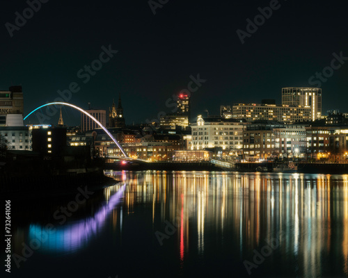 Night view of Newcastle Upon Tyne Quayside 