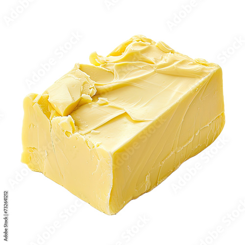 Butter block isolated on white or transparent background