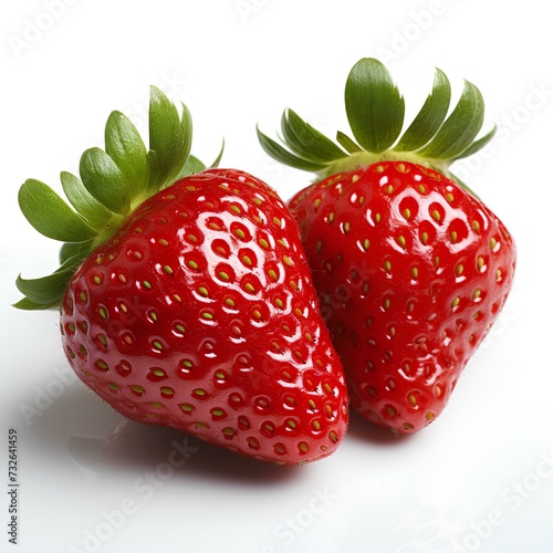 strawberry isolated on white background with shadow. ripe strawberry isolated. fragaria fruit. strawberry top view. red strawberry