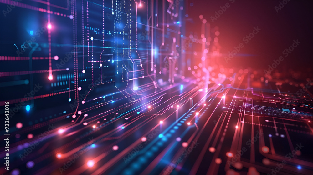 Naklejka premium abstract background with glowing lights