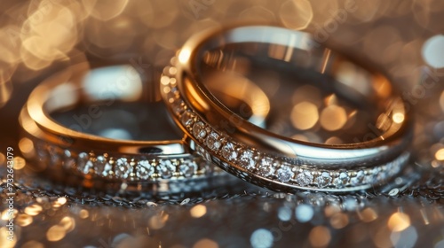 Pair of shiny wedding rings