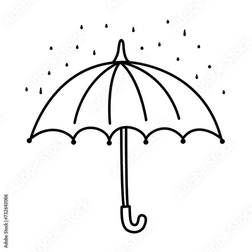 Umbrella icon using a hand-drawn style. 
Umbrella icon in line style