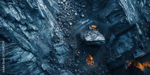 Epic shot of coal and mineral mining Generative AI