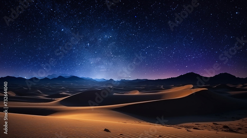 Desert at night with stars