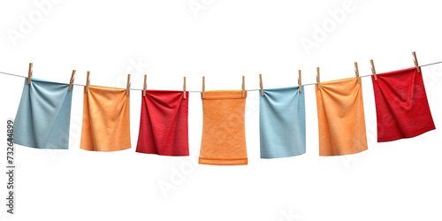 Clothesline isolated on white or transparent background