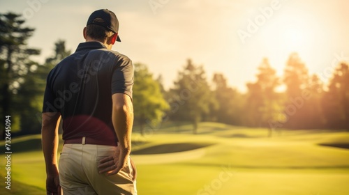 Golf Man Relieving Back Pain During Game Massage Generative AI