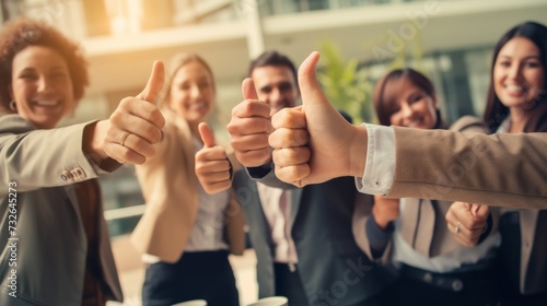 Group of People Showing Thumbs Up for Thank You, Support, or Teamwork Generative AI
