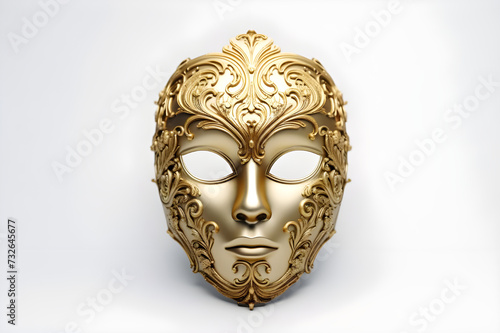 Beautiful Venetian mask on white background - Ai Generated