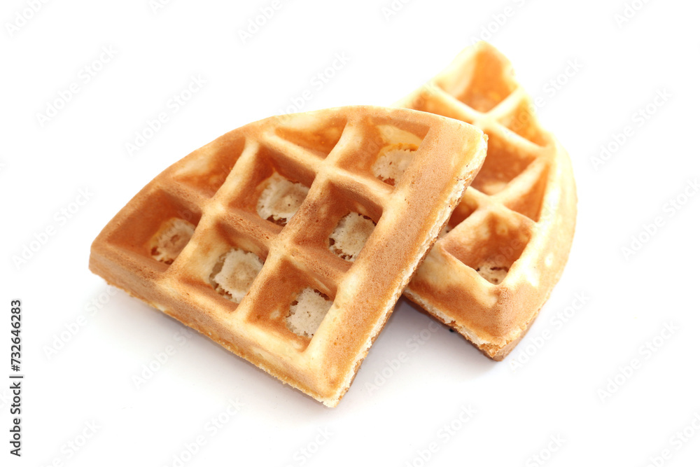 Crisp waffle isolated on white background Crisp waffle isolated on white background