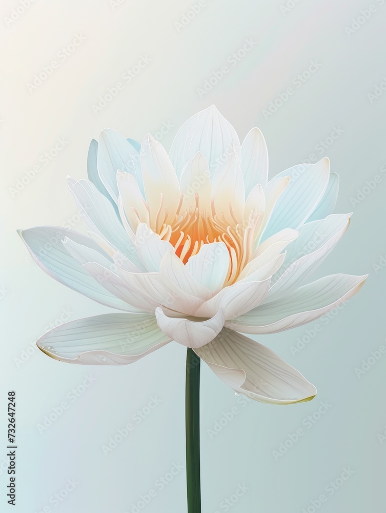 White Water Lily Group of Flowers Illustration Generative AI
