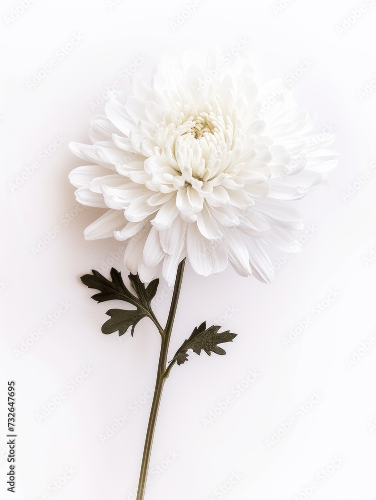 White Chrysanthemum Illustration Generative AI