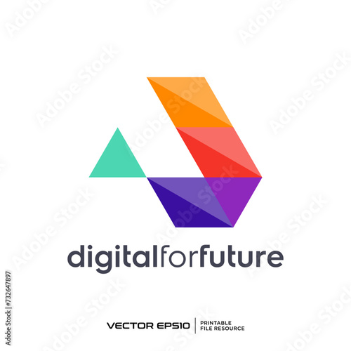 Abstract pixel logo vector illustration