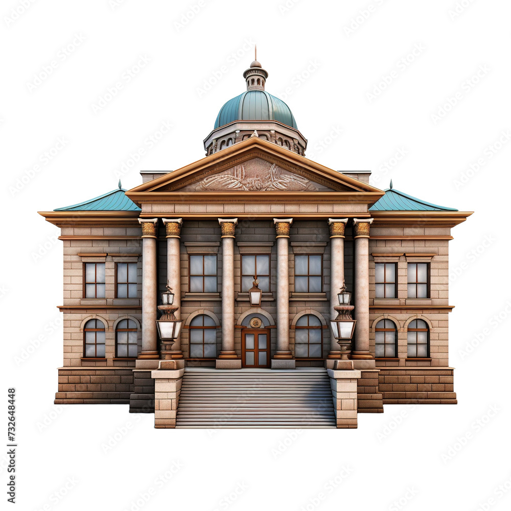 Obraz premium Courthouse on white or transparent background
