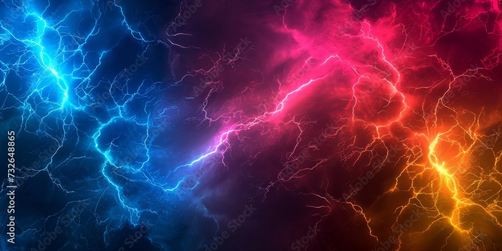 Colorful Lightning Bolts Illustration Generative AI Colorful Lightning Bolts Illustration Generative AI