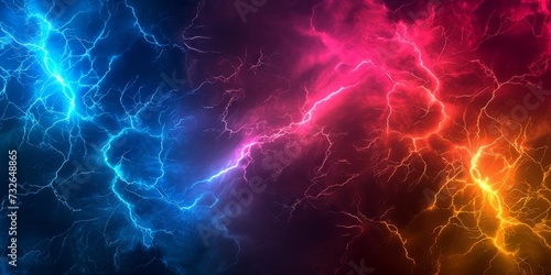 Colorful Lightning Bolts Illustration Generative AI