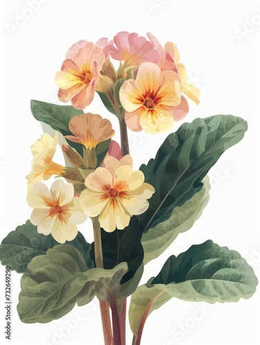 Primrose Flower Illustration Generative AI © AlexandraRooss